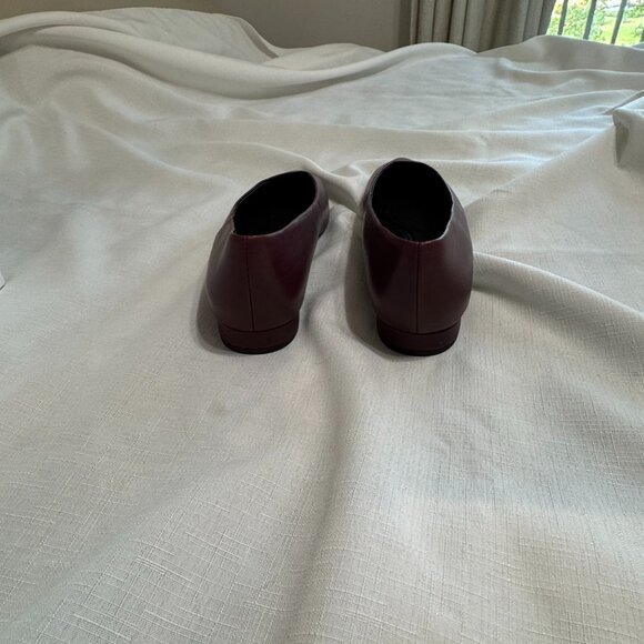 Vince Isabel Leather Flat Shoes Deep Cherry Size 9 - Picture 6 of 7